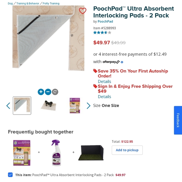 NWT: POOCHPAD, REUSABLE/WASHABLE ULTRA ABSORBENT LEAKPROOF POTTY PAD SYSTEM. - Picture 3 of 8